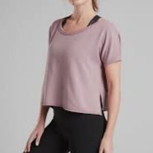 🎁 Athleta Unwind short sleeve sweatshirt Sugarplum Mauve